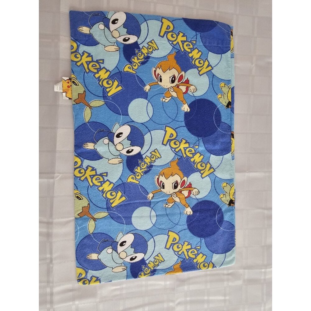 Pokeman Flannel Standard Size Pillow Case 2007 Featuring Piplup and Chimchar